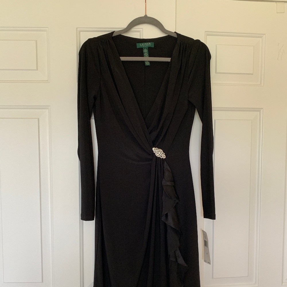 Ralph Lauren black midi dress - size 4 (NWT)